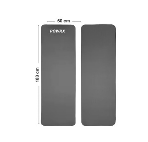 Saltea pentru antrenament si husa de protectie, pentru yoga, fitness, aerobic, pilates, exercitii la sol, POWRX, Antiderapant, 183x60 cm, Gri, Resigilat, Grad A - Img 4