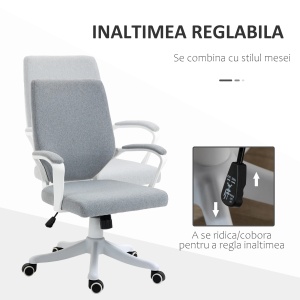 Scaun de birou ergonomic Re-Bloom, reglabil, poliester/polipropilena, gri/alb, 62 x 69 x 92-102 cm, Resigilat, Grad A - Img 2