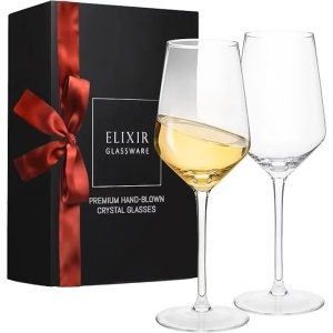 Set 2 pahare premium, din Cristal, 414 ml, potrivit pentru degustari, nunta, aniversari, petreceri, Transparent, Resigilat, Grad A