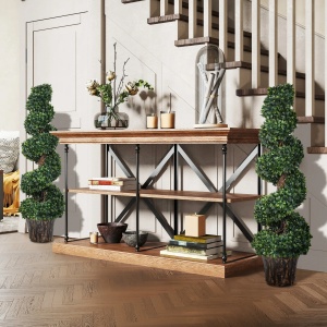 Set 2 plante artificiale buxus spirala Re-Bloom, PE/ciment, inaltime 120 cm, diametru 32 cm, vas diametru 28x22.5 cm, verde - Verificat A · Re-Bloom - Img 2