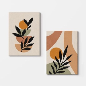 Set 2 tablouri decorative canvas, 2x50x70 cm, dimensiune totala 110x70 cm, panza 100%/lemn 100%, multicolor - Verificat A · Re-Bloom