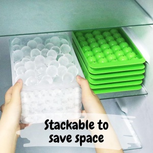 Set 3 forme pentru gheata, o caserola si un cleste AcrossSea, plastic/otel inoxidabil, verde/argintiu/transparent - Img 3
