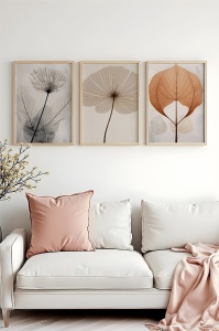 Set 3 tablouri decorative canvas, 3x50x70 cm, panza/lemn masiv, multicolor - Verificat A · Re-Bloom - Img 1