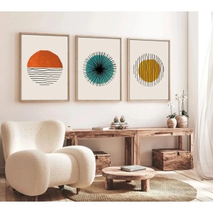Set 3 tablouri decorative MDF/lemn masiv, 3x50x70 cm, MDF 3mm, cadru lemn masiv 2.5 cm, multicolor - Verificat A · Re-Bloom - Img 3