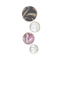 Set 4 tablouri decorative cu rama lemn masiv, cadru 1.5 cm, 45x45 cm + 36x36 cm + 27x27 cm + 1 piesa, multicolor - Verificat A · Re-Bloom - Img 2