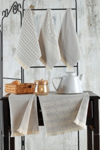 Set 5 prosoape de bucatarie, bumbac 100%, 38x65 cm, gri deschis - Verificat A · Re-Bloom - Img 3