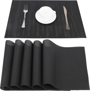 Set 6 Naproane, PVC, 30 x 44, 5 cm, Negru, Resigilat, Grad A