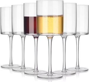 Set 6 pahare vin, model drept, 400 ml, sticla, transparent, Resigilat, Grad A