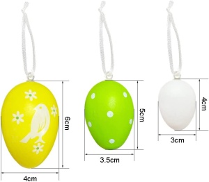 Set de 21 oua pentru Paste Bseical, plastic, multicolor, 4/5/6 cm - Img 2