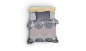 Set husa pilota + fata de perna, bumbac ranforce 100%, 155x220 cm + 80x80 cm, multicolor - Verificat A · Re-Bloom - Img 2