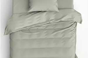 Set husa pilota + fata de perna, bumbac ranforce 100%, 155x220 cm + 80x80 cm, verde salvie - Verificat A · Re-Bloom - Img 2