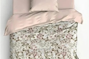 Set husa pilota + fata de perna, bumbac ranforce 100%, 155x220 cm + 80x80 cm, 145 fire, imprimeu pigmentat, inchidere nasturi/plic, multicolor - Verificat A · Re-Bloom - Img 4