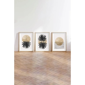 Set tablou decorativ Re-Bloom, 3 piese, MDF/lemn masiv, multicolor, 50 x 70 cm - Img 2