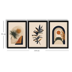 Set tablou decorativ Re-Bloom, 3 piese, MDF/lemn, multicolor, 38 x 53 cm - Img 3