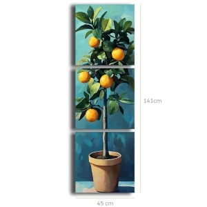 Set tablou decorativ Re-Bloom, 3 piese, model lamai, panza/lemn, multicolor, 45 x 45 cm - Img 2