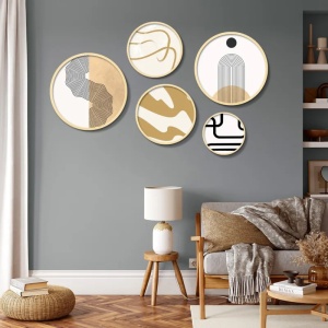 Set tablou decorativ Re-Bloom, 5 piese, lemn masiv/MDF, multicolor - Img 2