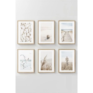 Set tablou decorativ Re-Bloom, 6 piese, MDF/lemn masiv, multicolor, 33 x 48 cm