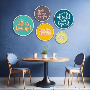 Set tablouri decorative Re-Bloom, 5 piese, MDF, multicolor - Img 2