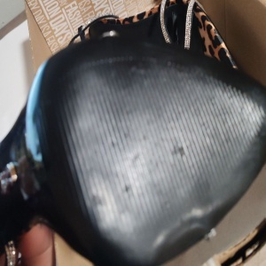 Steve Madden, Sandale stiletto cu strasuri si model animal print, Maro inchis, Maro deschis, Argintiu, 36, Resigilat, Grad B - Img 3