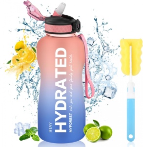 Sticla de apa Myforest, silicon, roz/albastru, 2.2 l - Img 2