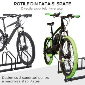 Suport parcare 6 biciclete, otel zincat Q235, modular, 179x33x27cm, Negru - Verificat A · Re-Bloom - Img 6
