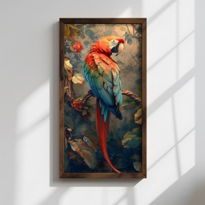 Tablou decorativ inramat MDF 25x50x3.5 cm, MDF 3mm, rama lemn pin 100%, 1.5 kg, multicolor - Verificat A · Re-Bloom - Img 2
