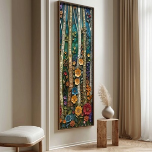 Tablou decorativ inramat MDF/lemn de pin 40x120 cm, MDF 3mm, imprimare UV, cadru pin 3.5 cm, format panoramic, multicolor - Verificat A · Re-Bloom - Img 2