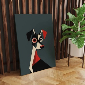 Tablou decorativ model caine canvas, 70x100 cm, panza/lemn, multicolor - Verificat A · Re-Bloom - Img 2