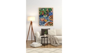 Tablou decorativ Re-Bloom, lemn masiv/hartie, multicolor, 33 x 48 cm - Img 3