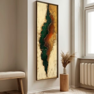 Tablou decorativ Re-Bloom, lemn masiv/MDF, multicolor, 40 x 120 x 3,5 cm - Img 5