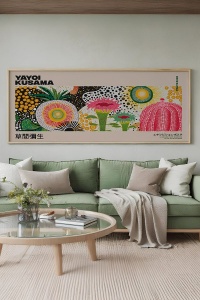 Tablou decorativ Re-Bloom, lemn masiv/MDF, multicolor, 50 x 120 cm