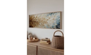 Tablou decorativ Re-Bloom, lemn masiv/MDF, multicolor, 50 x 120 cm - Img 3