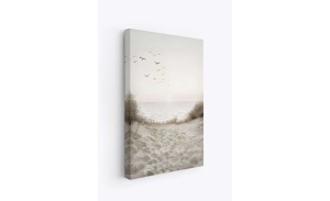 Tablou decorativ Re-Bloom, lemn/panza, alb/gri, 40 x 60 cm