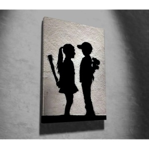 Tablou decorativ Re-Bloom, lemn/panza, gri/negru, 50 x 70 cm - Img 2