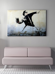 Tablou decorativ Re-Bloom, lemn/panza, multicolor, 50 x 70 cm - Img 3