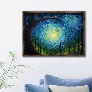 Tablou decorativ Re-Bloom, MDF/lemn masiv, multicolor, 50 x 70 x 3,5 cm - Img 5