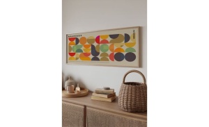Tablou decorativ Re-Bloom, model geometric, MDF/lemn masiv, multicolor, 33 x 70 cm - Img 3
