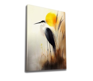 Tablou decorativ Re-Bloom, model pasare, panza/lemn, multicolor, 50 x 70 cm, Resigilat, Grad B - Img 1