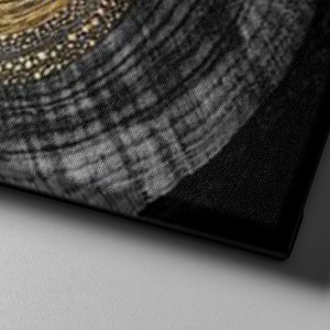 Tablou decorativ Re-Bloom, panza/lemn, gri/negru/auriu, 50 x 70 cm - Img 2