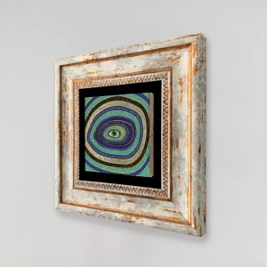 Tablou decorativ Re-Bloom, piatra/lemn, multicolor, 20 x 20 cm - Img 3