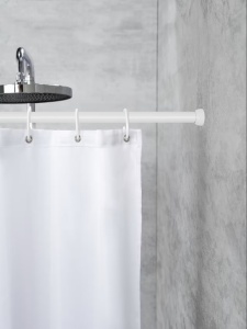 Touws bara extensibila perdea de dus 70-115 cm, aluminiu vopsit, capace cauciuc antiderapante, alba - Verificat A · Re-Bloom - Img 2