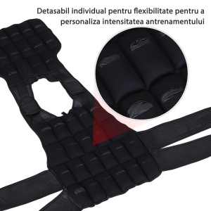Vesta ponderata fitness 20 kg, 38 greutati detasabile, latime umar 38 cm, Oxford captusit, inchidere velcro, negru - Verificat A · Re-Bloom - Img 5
