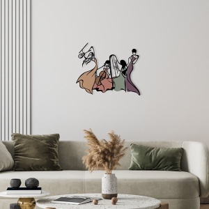 Wallity decor de perete metal/lemn Nia, 51.5x42.5 cm, metal 1.20mm + lemn 3mm, multicolor - Verificat A · Re-Bloom - Img 1