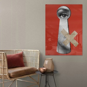 Wallity tablou decorativ pe sticla temperata, 40x60 cm, sticla 100% grosime 4mm, rosu/argintiu - Verificat A · Re-Bloom - Img 4