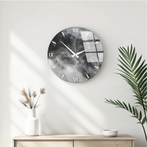 Wallxpert ceas de perete decorativ, sticla 100% grosime 4mm, diametru 40 cm, gri - Verificat A · Re-Bloom - Img 2
