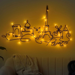 Wallxpert decor de perete din metal 69x120 cm, grosime 1.5mm, 3xAA, IP20, max 3.15W, design modern, negru - Verificat A · Re-Bloom - Img 5