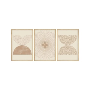 Wallxpert set 3 tablouri decorative cu rama, 3x50x70 cm, MDF 3mm, cadru lemn solid 2 cm, multicolor - Verificat A · Re-Bloom