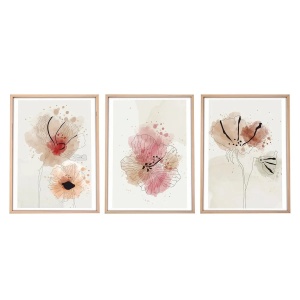 Wallxpert set 3 tablouri decorative cu rama, 3x50x70 cm, MDF 3mm, cadru lemn solid 2.5 cm, multicolor - Verificat A · Re-Bloom