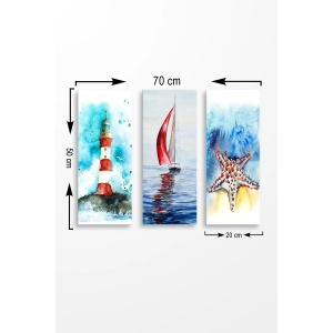 Wallxpert set 3 tablouri decorative MDF, 3x20x50 cm, dimensiune totala 70x50 cm, MDF 100% 3mm, multicolor - Verificat A · Re-Bloom - Img 3