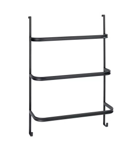Wenko suport prosoape usa 54.5x77.5x21.5 cm, metal, agatare fara gaurire, compatibil falturi 2-4 cm, negru - Verificat A · Re-Bloom